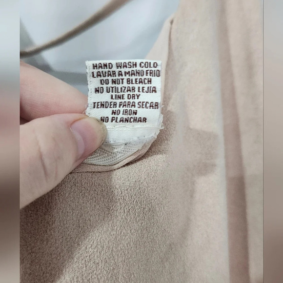 Tan Suede Sheer Womens Layered Tank Size M Going Out Festival Rave Concert - Picture 6 of 6